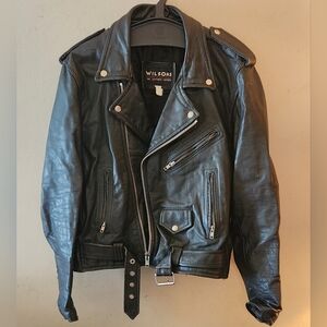 Wilson Classic Black Leather Moto Jacket
